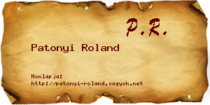 Patonyi Roland névjegykártya